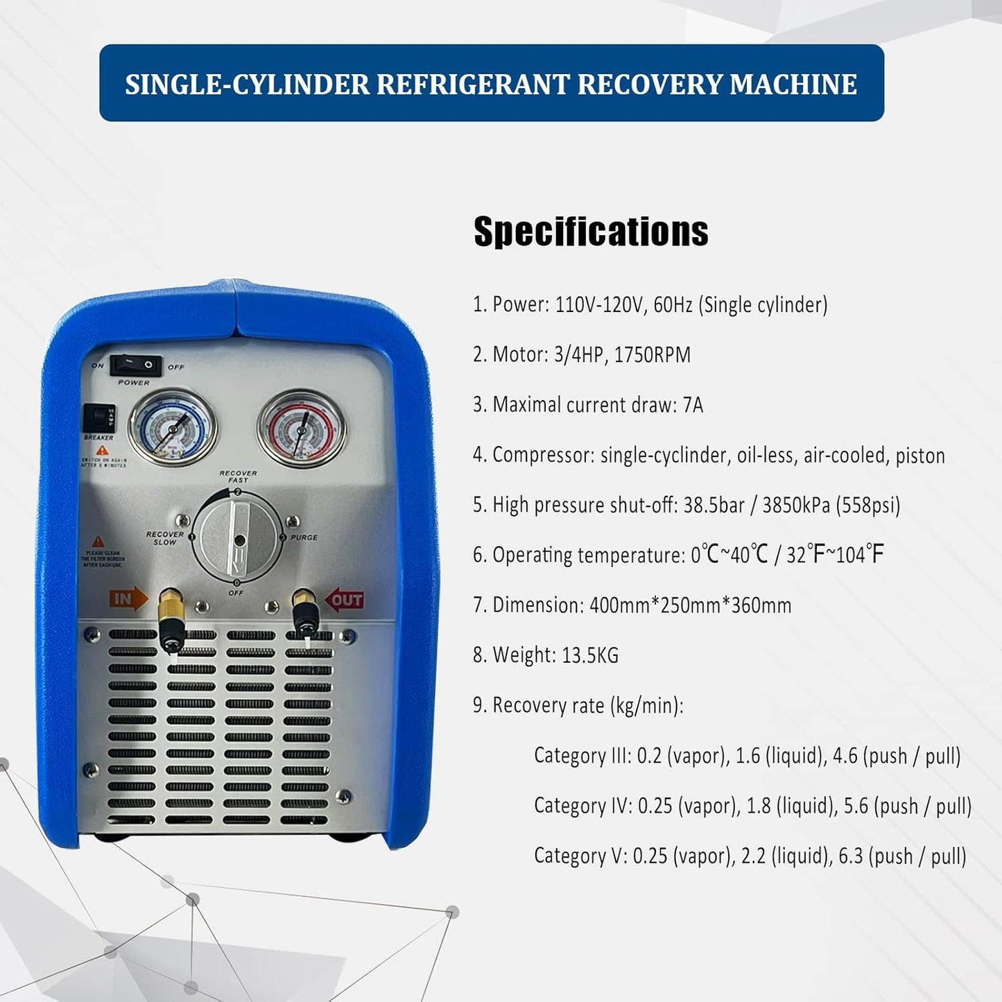 Compact Refrigerant Recovery System 🌬️ – Fast, Reliable, and Eco-Friendly for Cars & Homes 🚗🏠