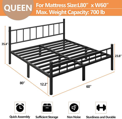 Modern Platform Bed Frame with Headboard & Footboard 🛏️✨ – Stylish, Sturdy, & Comfortable