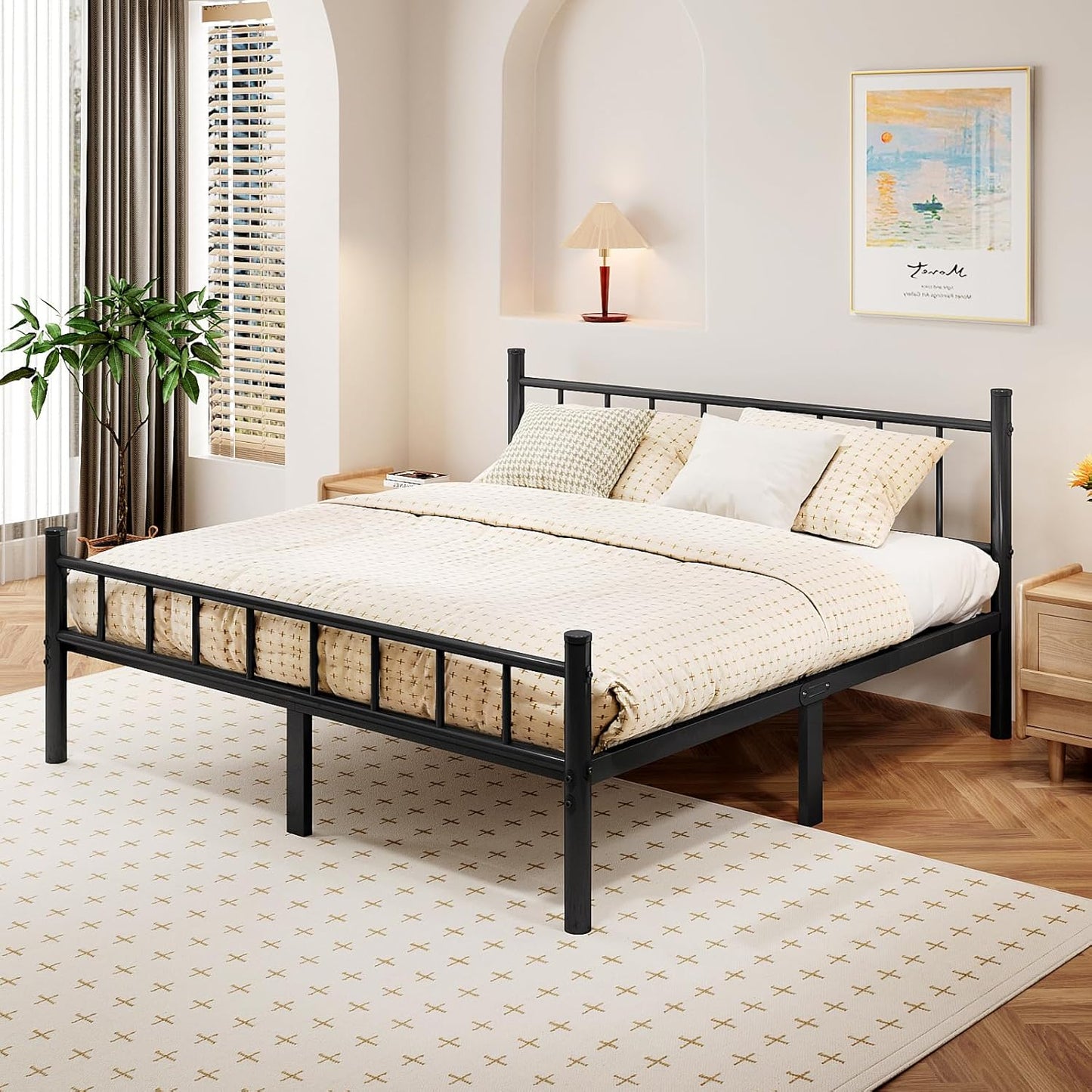 Modern Platform Bed Frame with Headboard & Footboard 🛏️✨ – Stylish, Sturdy, & Comfortable