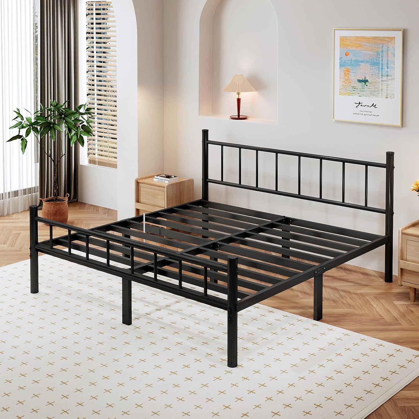 Modern Platform Bed Frame with Headboard & Footboard 🛏️✨ – Stylish, Sturdy, & Comfortable