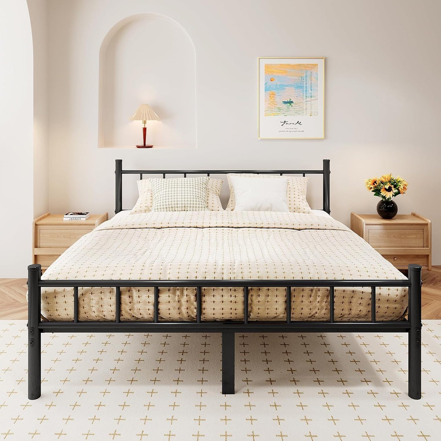 Modern Platform Bed Frame with Headboard & Footboard 🛏️✨ – Stylish, Sturdy, & Comfortable