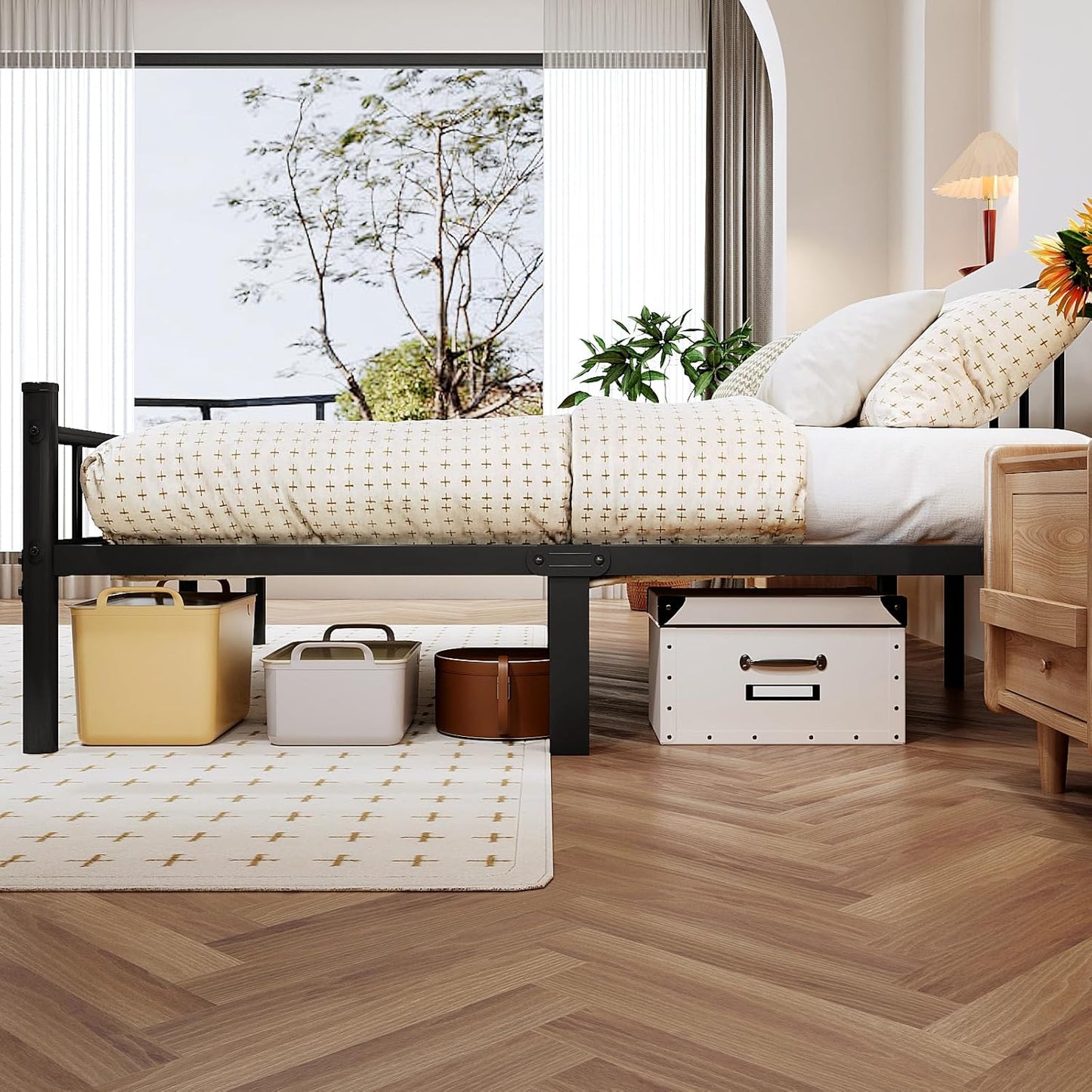 Modern Platform Bed Frame with Headboard & Footboard 🛏️✨ – Stylish, Sturdy, & Comfortable