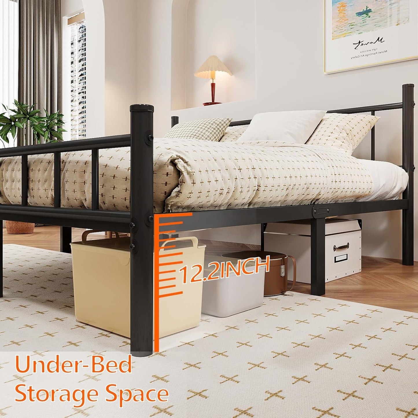 Modern Platform Bed Frame with Headboard & Footboard 🛏️✨ – Stylish, Sturdy, & Comfortable