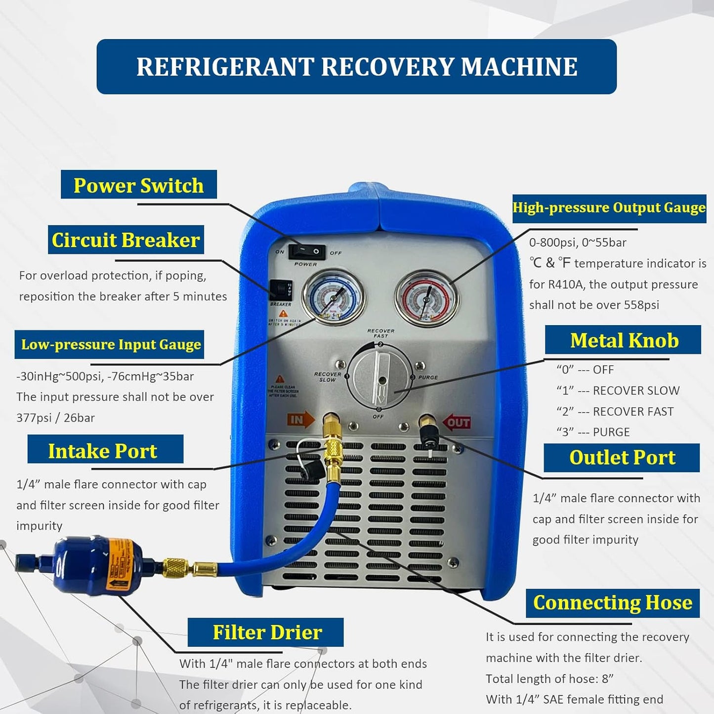 Compact Refrigerant Recovery System 🌬️ – Fast, Reliable, and Eco-Friendly for Cars & Homes 🚗🏠