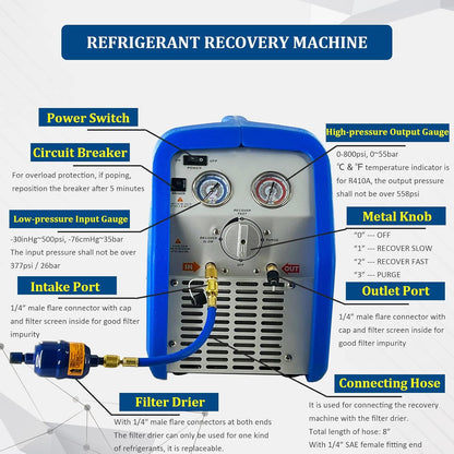 Compact Refrigerant Recovery System 🌬️ – Fast, Reliable, and Eco-Friendly for Cars & Homes 🚗🏠